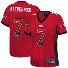 Women's Nike San Francisco 49ers #7 Colin Kaepernick Elite Red Drift Fashion NFL Jersey