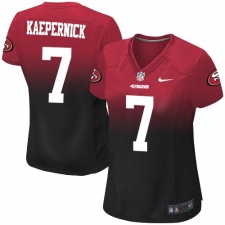 Women's Nike San Francisco 49ers #7 Colin Kaepernick Elite Red/Black Fadeaway NFL Jersey