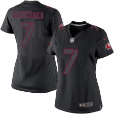 Women's Nike San Francisco 49ers #7 Colin Kaepernick Limited Black Impact NFL Jersey
