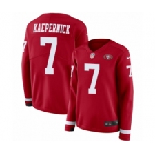 Women's Nike San Francisco 49ers #7 Colin Kaepernick Limited Red Therma Long Sleeve NFL Jersey