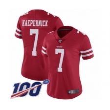 Women's San Francisco 49ers #7 Colin Kaepernick Red Team Color Vapor Untouchable Limited Player 100th Season Football Jersey