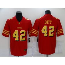 Men's San Francisco 49ers #42 Ronnie Lott Red Gold Untouchable Limited Jersey