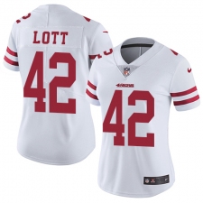 Women's Nike San Francisco 49ers #42 Ronnie Lott Elite White NFL Jersey
