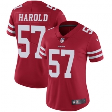 Women's Nike San Francisco 49ers #57 Eli Harold Elite Red Team Color NFL Jersey