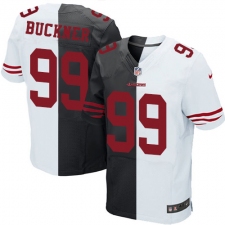 Men's Nike San Francisco 49ers #99 DeForest Buckner Elite Black/White Split Fashion NFL Jersey
