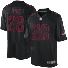 Men's Nike San Francisco 49ers #28 Carlos Hyde Limited Black Impact NFL Jersey