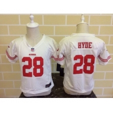 Toddler San Francisco 49ers #28 Carlos Hyde White Road NFL Nike Jersey