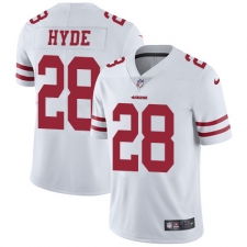 Youth Nike San Francisco 49ers #28 Carlos Hyde Elite White NFL Jersey