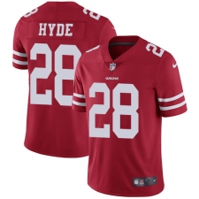 Youth Nike San Francisco 49ers #28 Carlos Hyde Red Team Color Vapor Untouchable Limited Player NFL Jersey