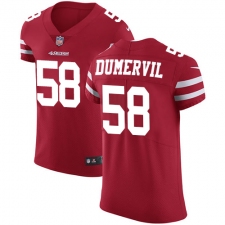 Men's Nike San Francisco 49ers #58 Elvis Dumervil Red Team Color Vapor Untouchable Elite Player NFL Jersey