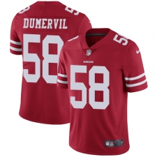 Men's Nike San Francisco 49ers #58 Elvis Dumervil Red Team Color Vapor Untouchable Limited Player NFL Jersey