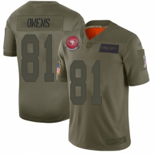 Youth San Francisco 49ers #81 Terrell Owens Limited Camo 2019 Salute to Service Football Jersey