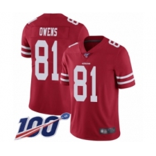 Youth San Francisco 49ers #81 Terrell Owens Red Team Color Vapor Untouchable Limited Player 100th Season Football Jersey