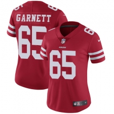 Women's Nike San Francisco 49ers #65 Joshua Garnett Elite Red Team Color NFL Jersey