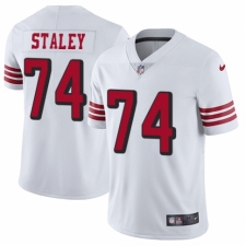 Men's Nike San Francisco 49ers #74 Joe Staley Limited White Rush Vapor Untouchable NFL Jersey