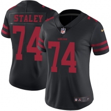 Women's Nike San Francisco 49ers #74 Joe Staley Elite Black NFL Jersey