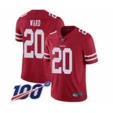 Men's San Francisco 49ers #20 Jimmie Ward Red Team Color Vapor Untouchable Limited Player 100th Season Football Jersey