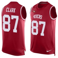 Men's Nike San Francisco 49ers #87 Dwight Clark Limited Red Player Name & Number Tank Top NFL Jersey