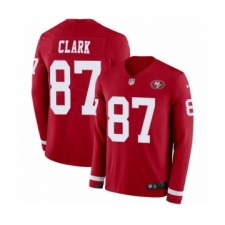 Men's Nike San Francisco 49ers #87 Dwight Clark Limited Red Therma Long Sleeve NFL Jersey