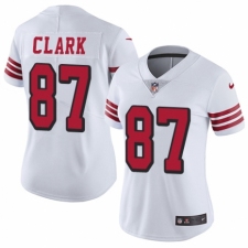 Women's Nike San Francisco 49ers #87 Dwight Clark Limited White Rush Vapor Untouchable NFL Jersey