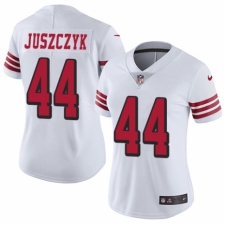 Women's Nike San Francisco 49ers #44 Kyle Juszczyk Limited White Rush Vapor Untouchable NFL Jersey