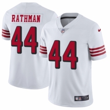 Men's Nike San Francisco 49ers #44 Tom Rathman Elite White Rush Vapor Untouchable NFL Jersey