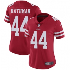 Women's Nike San Francisco 49ers #44 Tom Rathman Elite Red Team Color NFL Jersey