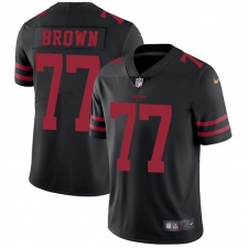 Men's Nike San Francisco 49ers #77 Trent Brown Black Alternate Vapor Untouchable Limited Player NFL Jersey