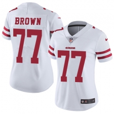 Women's Nike San Francisco 49ers #77 Trent Brown Elite White NFL Jersey