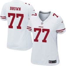 Women's Nike San Francisco 49ers #77 Trent Brown Game White NFL Jersey