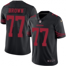 Youth Nike San Francisco 49ers #77 Trent Brown Limited Black Rush Vapor Untouchable NFL Jersey