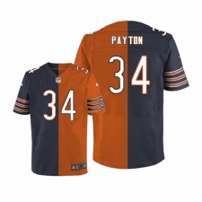 Men's Nike Chicago Bears #34 Walter Payton Elite Navy/Orange Split Fashion NFL Jersey