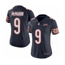 Women's Chicago Bears #9 Jim McMahon Navy Blue Team Color 100th Season Limited Football Jersey