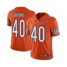 Men's Chicago Bears #40 Gale Sayers Orange Alternate 100th Season Limited Football Jersey