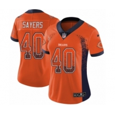 Women's Nike Chicago Bears #40 Gale Sayers Limited Orange Rush Drift Fashion NFL Jersey