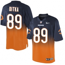 Men's Nike Chicago Bears #89 Mike Ditka Elite Navy/Orange Fadeaway NFL Jersey