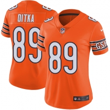 Women's Nike Chicago Bears #89 Mike Ditka Limited Orange Rush Vapor Untouchable NFL Jersey
