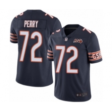 Men's Chicago Bears #72 William Perry Navy Blue Team Color 100th Season Limited Football Jersey