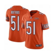 Men's Chicago Bears #51 Dick Butkus Orange Alternate 100th Season Limited Football Jersey