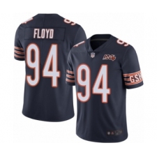 Men's Chicago Bears #94 Leonard Floyd Navy Blue Team Color 100th Season Limited Football Jersey