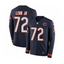 Men's Nike Chicago Bears #72 Charles Leno Limited Navy Blue Therma Long Sleeve NFL Jersey
