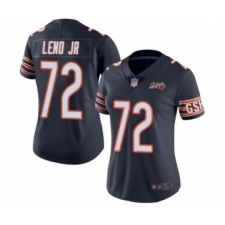 Women's Chicago Bears #72 Charles Leno Navy Blue Team Color 100th Season Limited Football Jersey