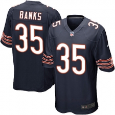 Men's Nike Chicago Bears #35 Johnthan Banks Game Navy Blue Team Color NFL Jersey