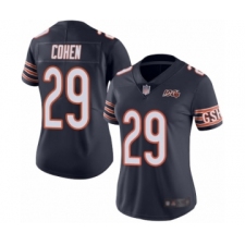 Women's Chicago Bears #29 Tarik Cohen Navy Blue Team Color 100th Season Limited Football Jersey