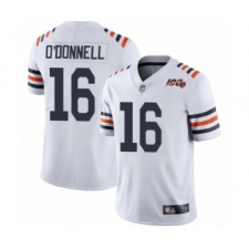 Men's Chicago Bears #16 Pat O'Donnell White 100th Season Limited Football Jersey