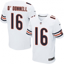 Men's Nike Chicago Bears #16 Pat O'Donnell Elite White NFL Jersey