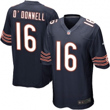 Men's Nike Chicago Bears #16 Pat O'Donnell Game Navy Blue Team Color NFL Jersey