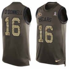 Men's Nike Chicago Bears #16 Pat O'Donnell Limited Green Salute to Service Tank Top NFL Jersey