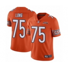 Men's Chicago Bears #75 Kyle Long Orange Alternate 100th Season Limited Football Jersey