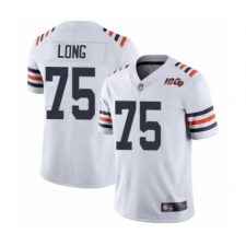 Men's Chicago Bears #75 Kyle Long White 100th Season Limited Football Jersey